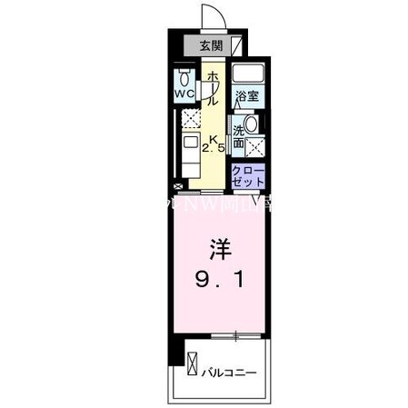 岡山駅 徒歩21分 6階の物件間取画像